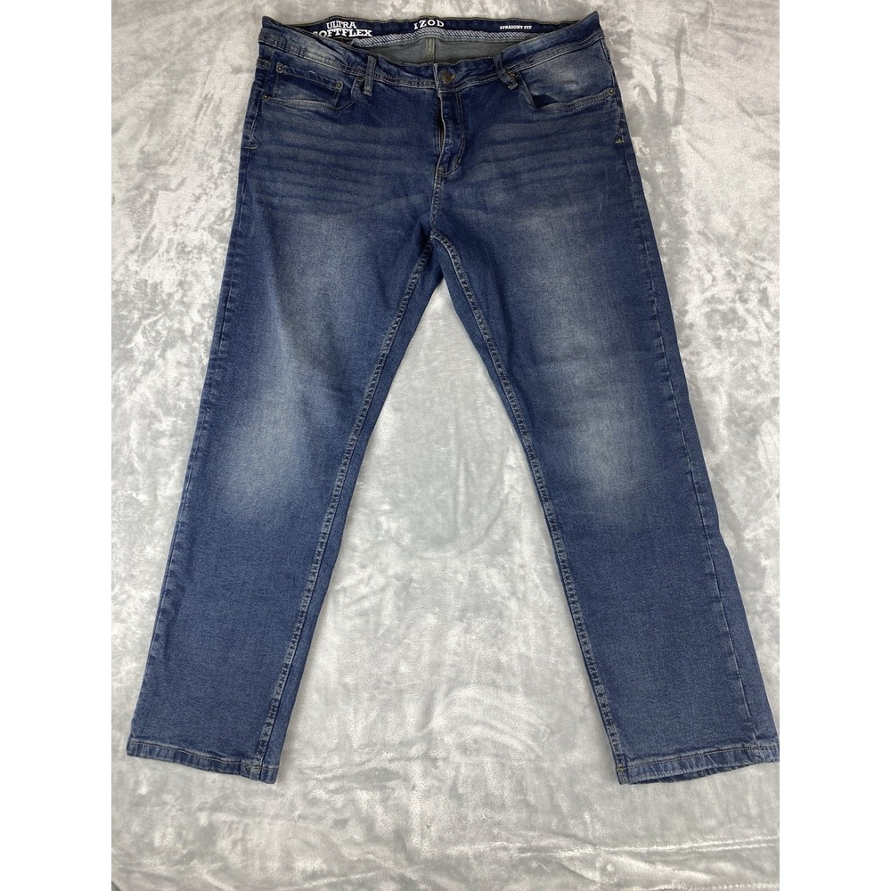 IZOD Men's Ultra Soft Flex Straight Fit Stretch‎ Jeans Size 40x30 Blue. Bootcut